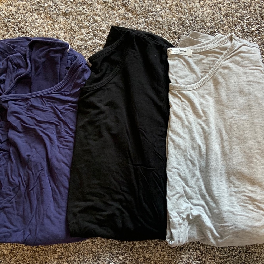 Set of 3 long sleeve maternity shirts